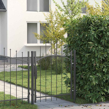 Cancello da giardino Woerden Grigio 125 x 100 cm Acciaio | homemem39