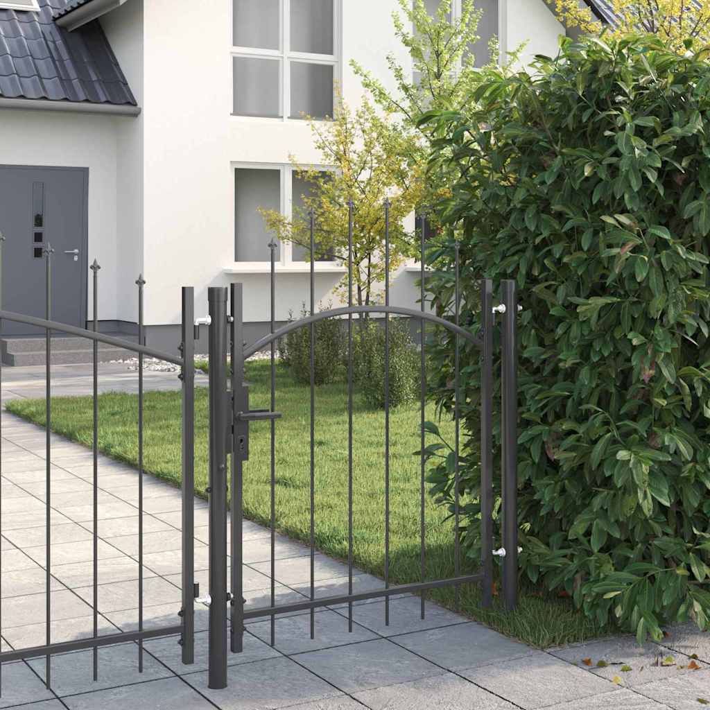 Cancello da giardino Woerden Grigio 125 x 100 cm Acciaio | homemem39