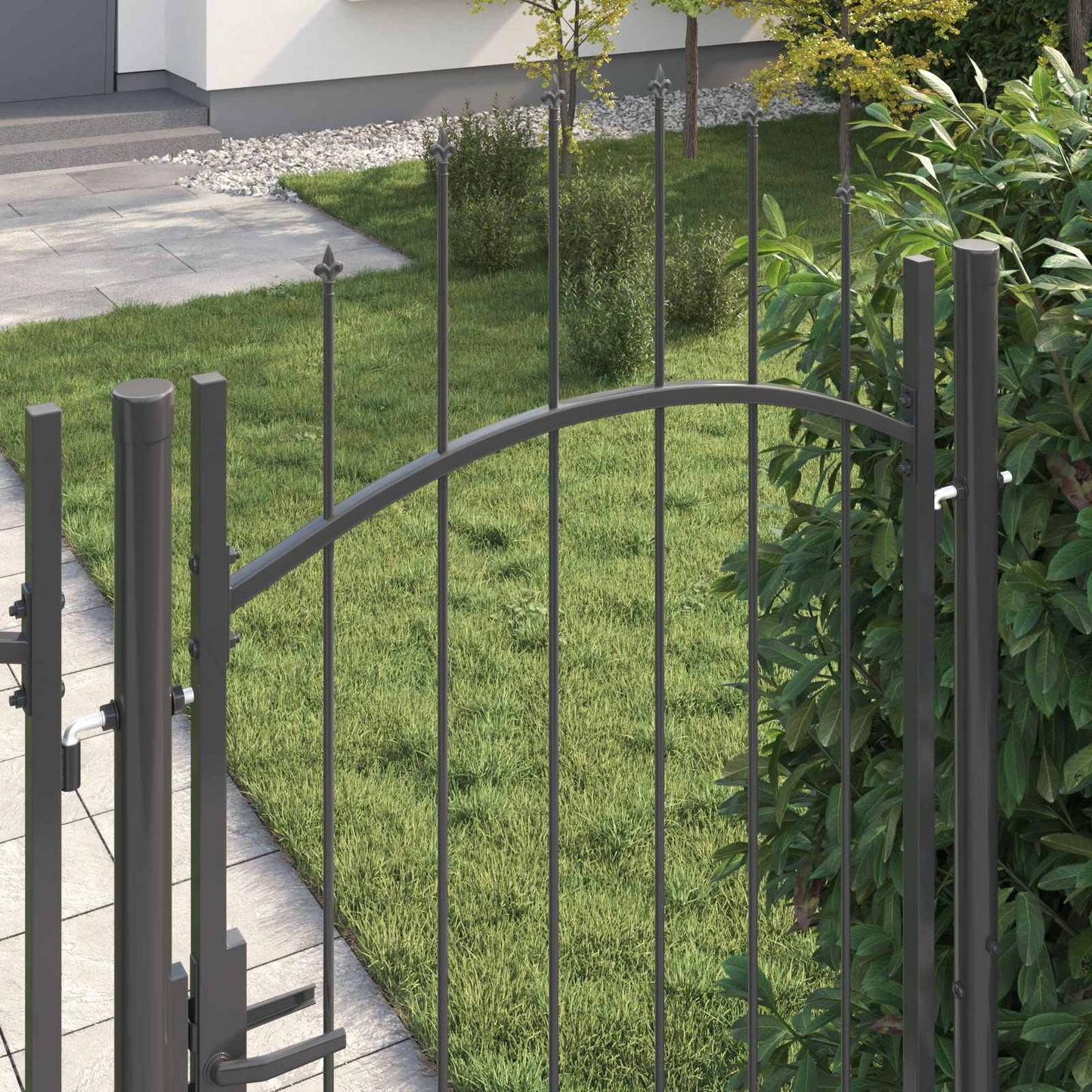 Cancello da giardino Woerden Grigio 200 x 100 cm Acciaio | homemem39
