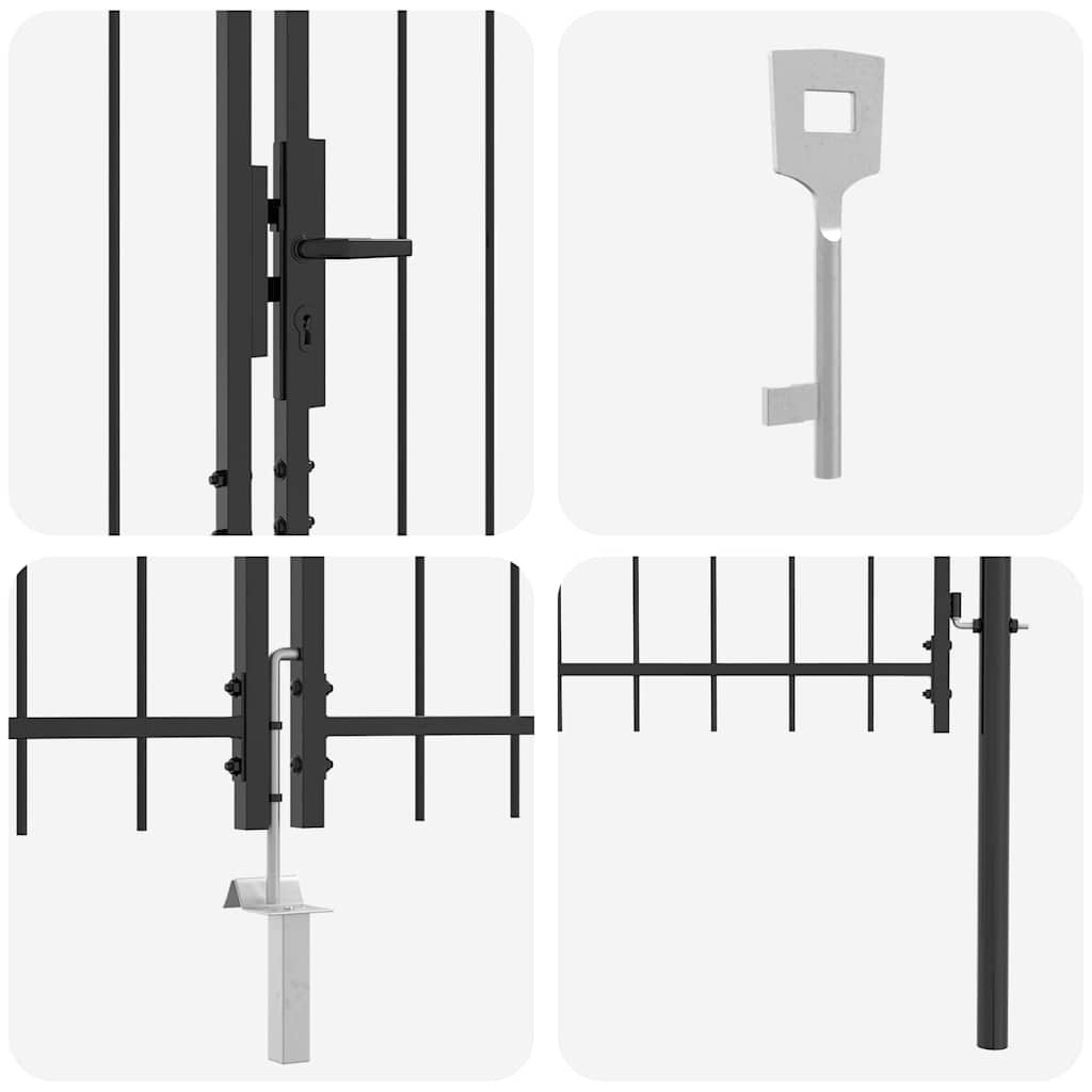 Cancello da giardino Nero 195 x 400 cm