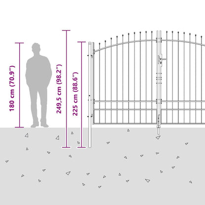 Cancello da giardino Nero 195 x 400 cm