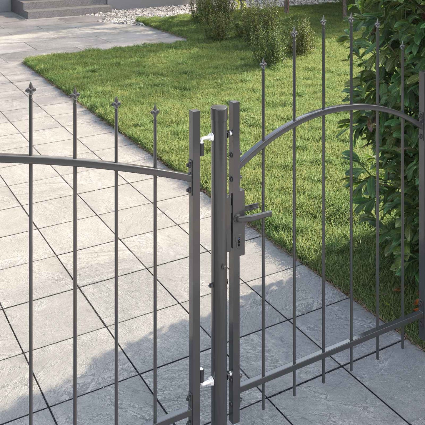 Cancello da giardino Woerden Grigio 100 x 500 cm Acciaio | homemem39