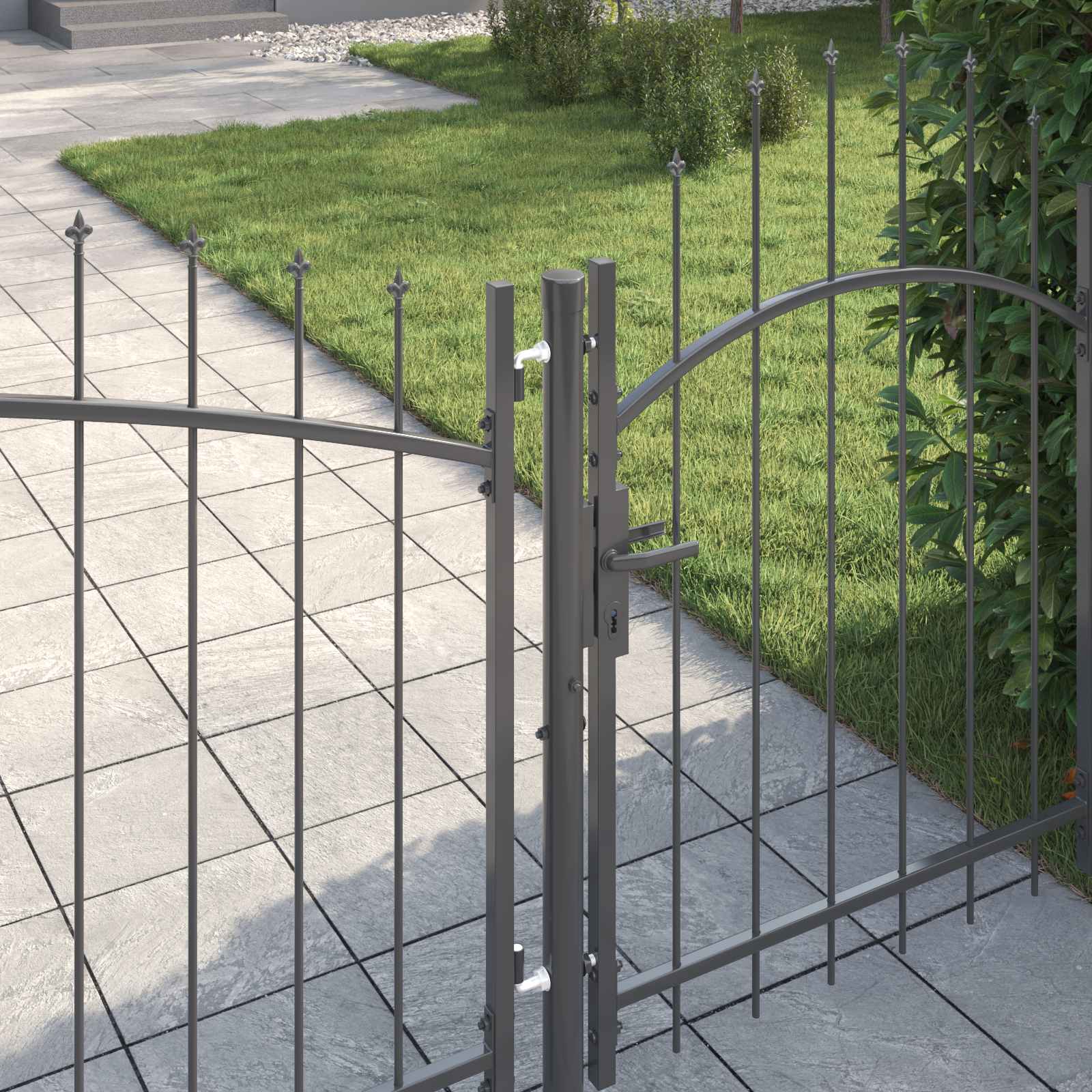 Cancello da giardino Woerden Grigio 100 x 500 cm Acciaio | homemem39