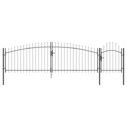 Cancello da giardino Woerden Grigio 100 x 500 cm Acciaio | homemem39