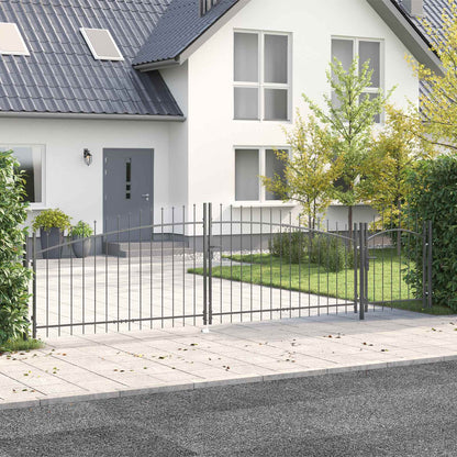 Cancello da giardino Woerden Grigio 150 x 500 cm Acciaio | homemem39