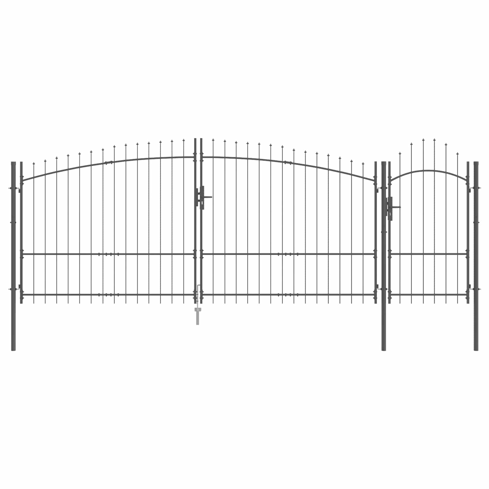 Cancello da giardino Woerden Grigio 175 x 500 cm Acciaio | homemem39