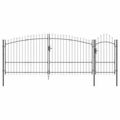 Cancello da giardino Woerden Grigio 175 x 500 cm Acciaio | homemem39