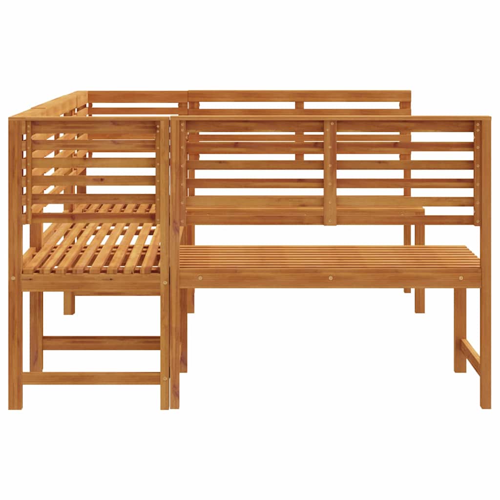 Set Panchina da Giardino 5 pcs Marrone Legno di Acacia Massello