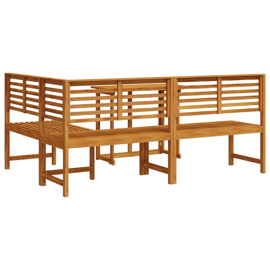 Set Panchina da Giardino 3 pcs Marrone legno massello di acacia
