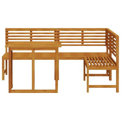 Set Panchina da Giardino 3 pcs Marrone legno massello di acacia