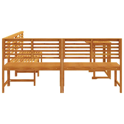Set Panchina da Giardino 4 pcs Marrone legno massello di acacia