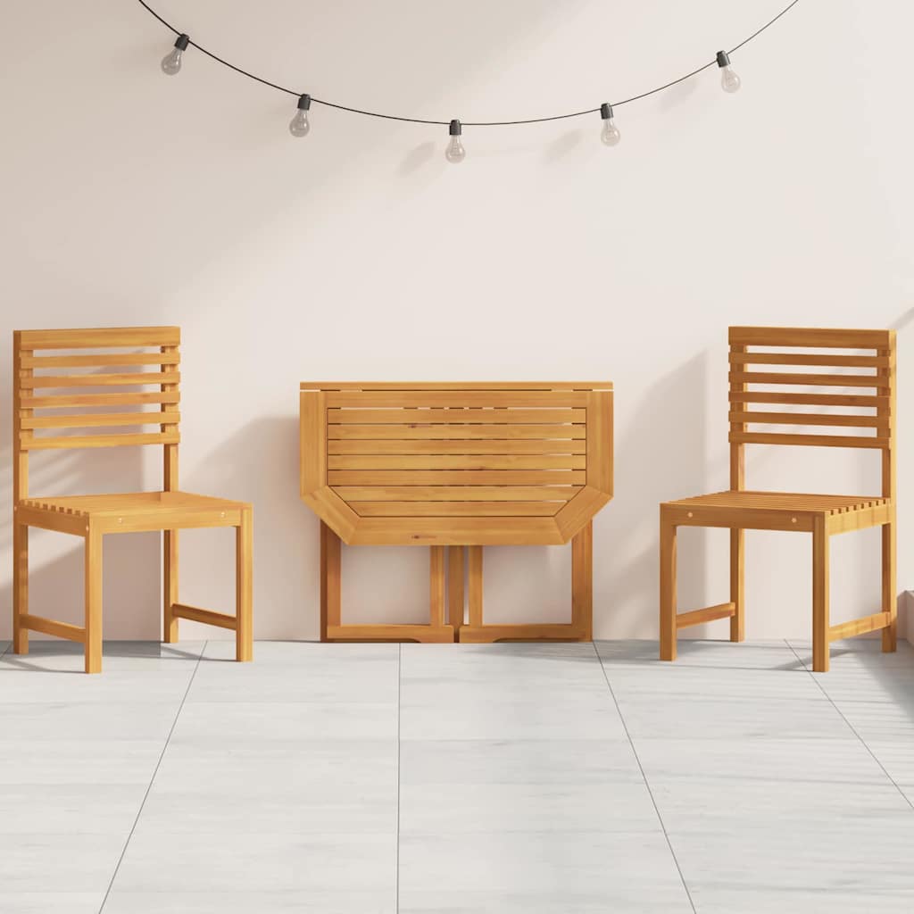 Set Bistro da Giardino 3 pcs Marrone legno massello di acacia