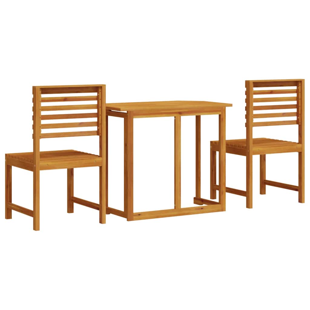 Set Bistro da Giardino 3 pcs Marrone legno massello di acacia