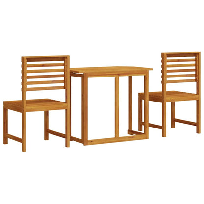 Set Bistro da Giardino 3 pcs Marrone legno massello di acacia