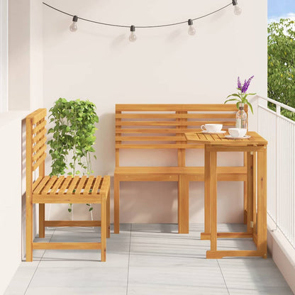 Set Bistro da Giardino 3 pcs Marrone legno massello di acacia