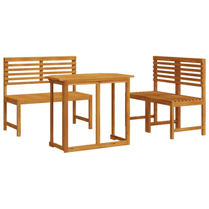 Set Bistro da Giardino 3 pcs Marrone legno massello di acacia