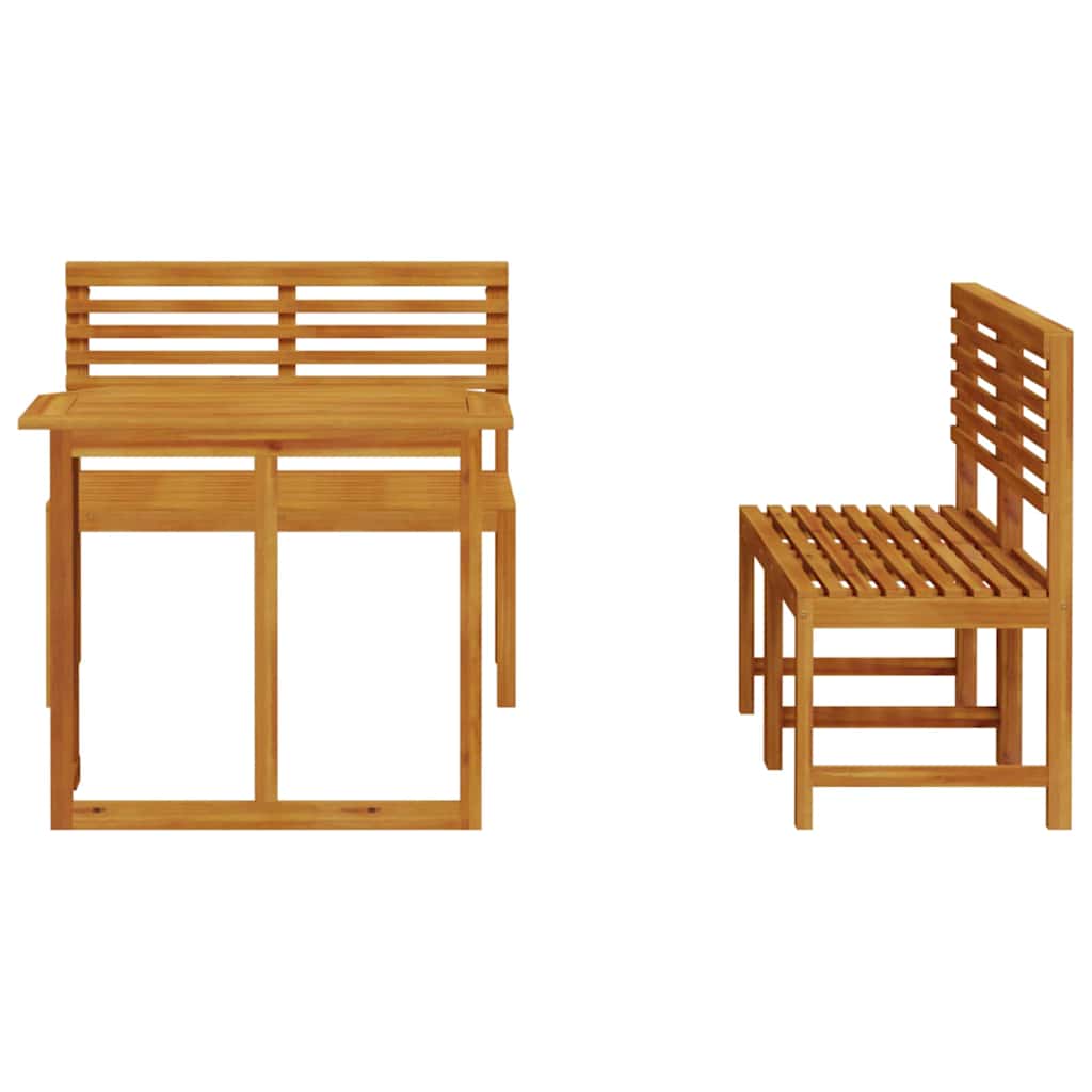 Set Bistro da Giardino 3 pcs Marrone legno massello di acacia