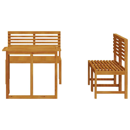 Set Bistro da Giardino 3 pcs Marrone legno massello di acacia