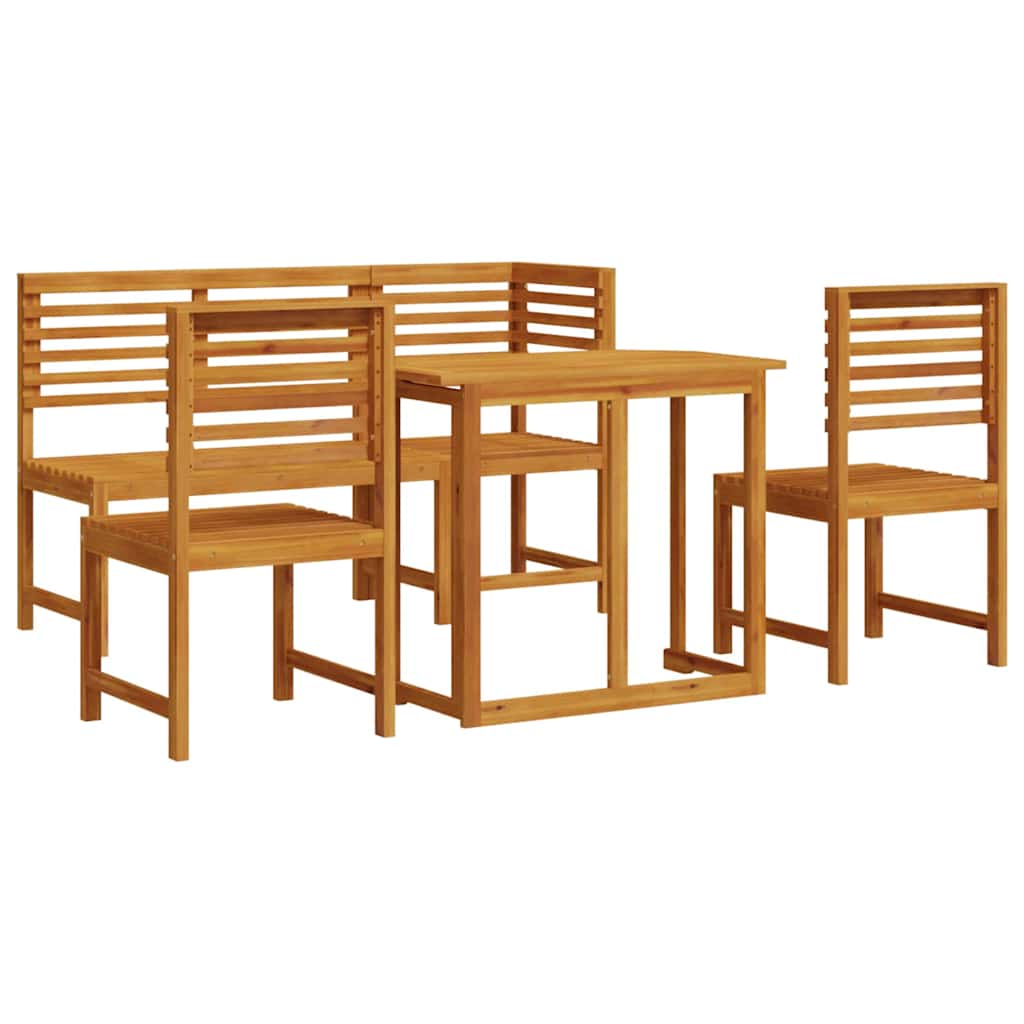 Set Bistro da Giardino 5 pcs Marrone legno massello di acacia