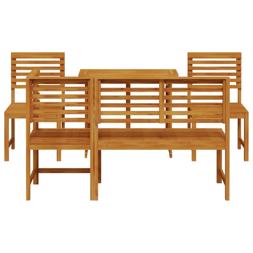 Set Bistro da Giardino 5 pcs Marrone legno massello di acacia