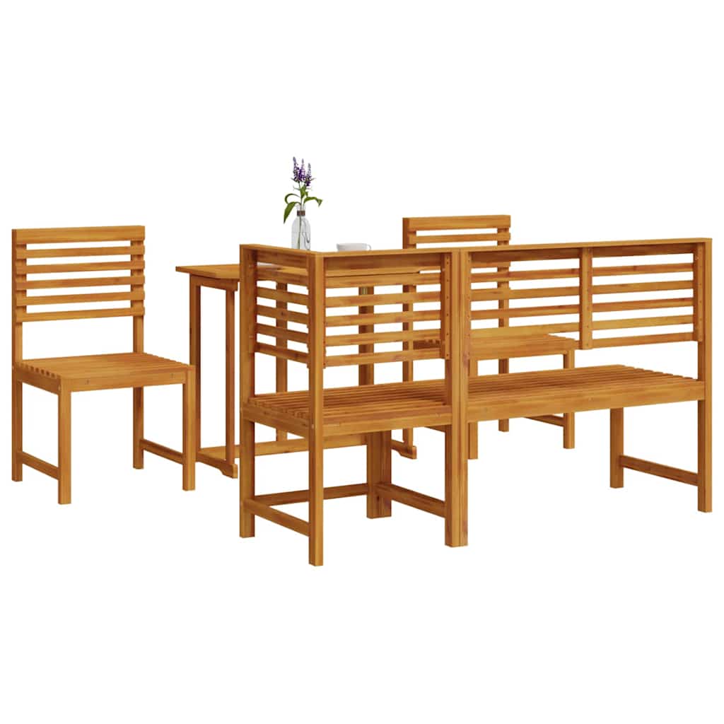 Set Bistro da Giardino 5 pcs Marrone legno massello di acacia