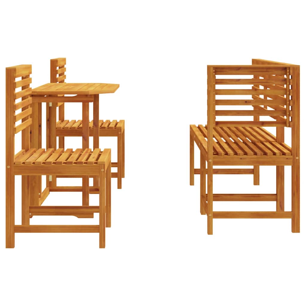 Set Bistro da Giardino 5 pcs Marrone legno massello di acacia