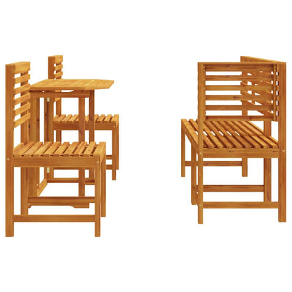 Set Bistro da Giardino 5 pcs Marrone legno massello di acacia