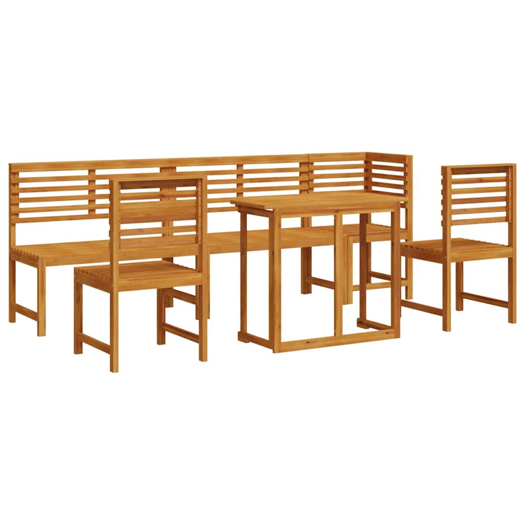 Set Bistro da Giardino 6 pcs Marrone legno massello di acacia
