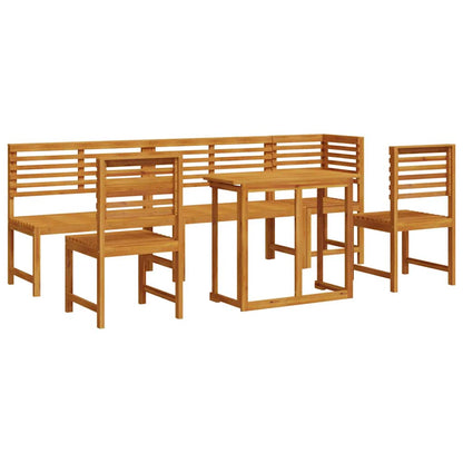 Set Bistro da Giardino 6 pcs Marrone legno massello di acacia