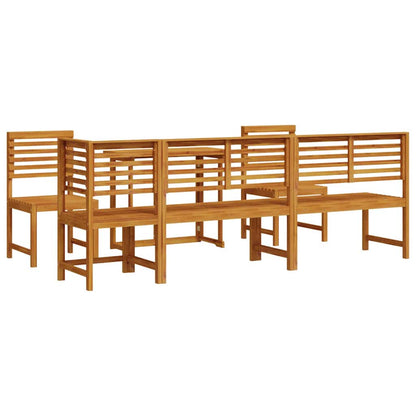 Set Bistro da Giardino 6 pcs Marrone legno massello di acacia