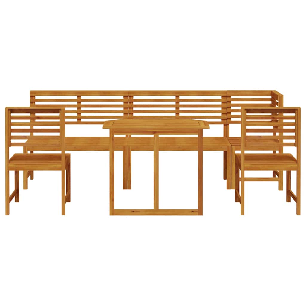 Set Bistro da Giardino 6 pcs Marrone legno massello di acacia