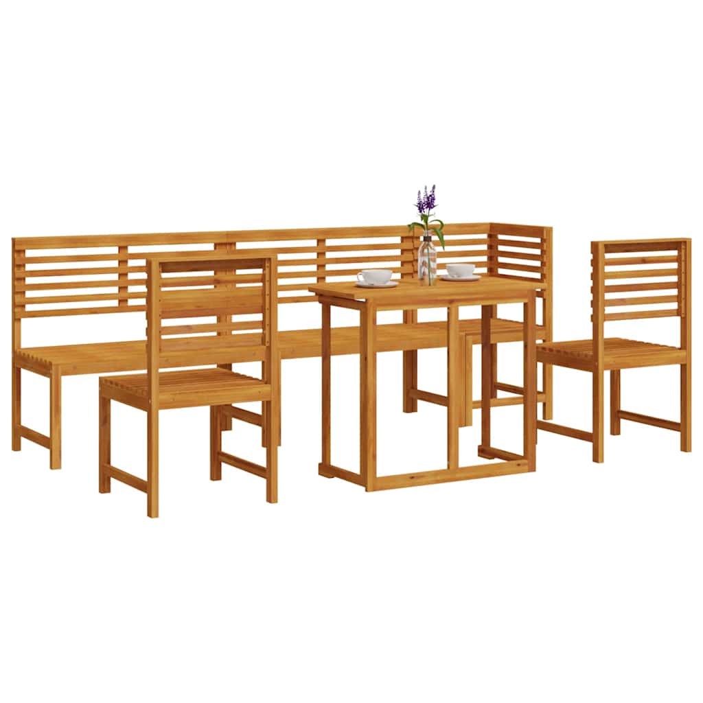 Set Bistro da Giardino 6 pcs Marrone legno massello di acacia