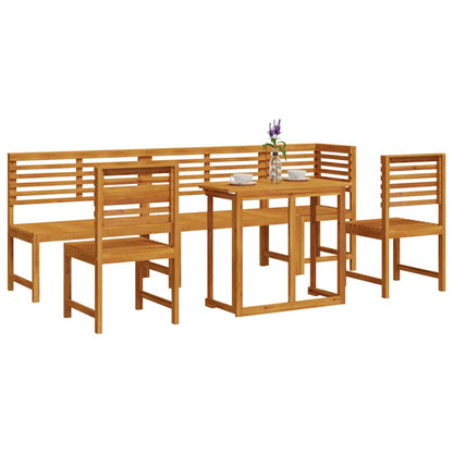 Set Bistro da Giardino 6 pcs Marrone legno massello di acacia