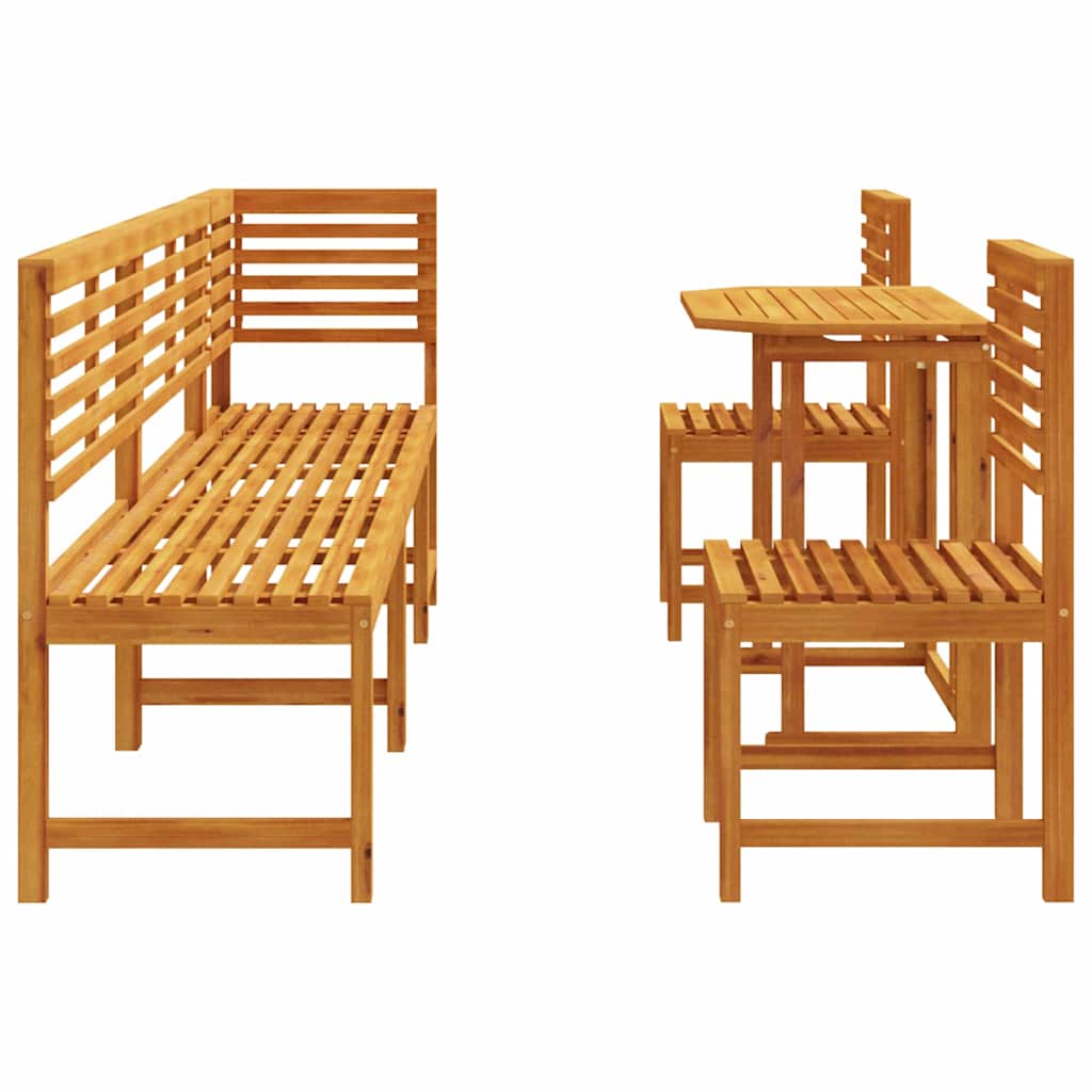 Set Bistro da Giardino 6 pcs Marrone legno massello di acacia