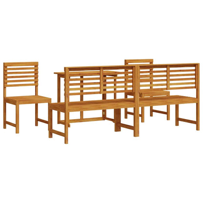 Set Bistro da Giardino 5 pcs Marrone legno massello di acacia
