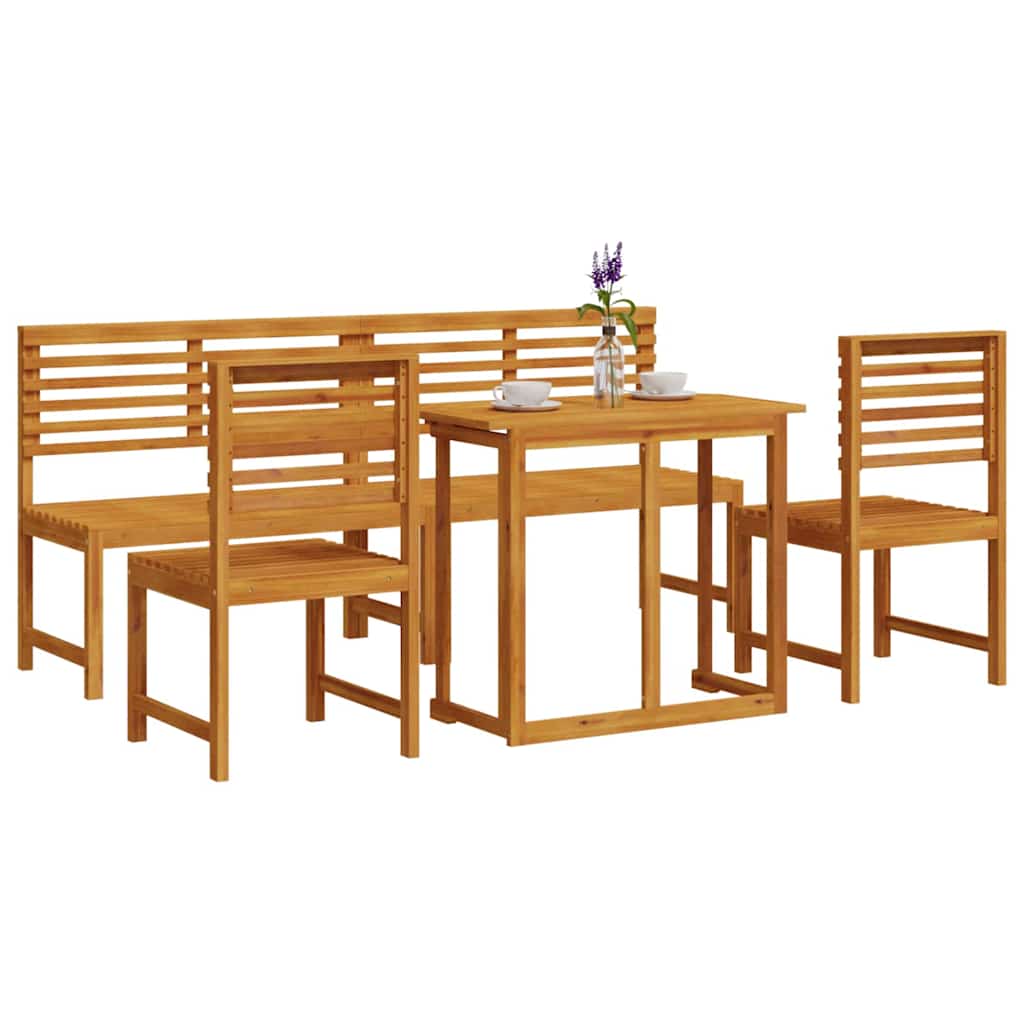 Set Bistro da Giardino 5 pcs Marrone legno massello di acacia