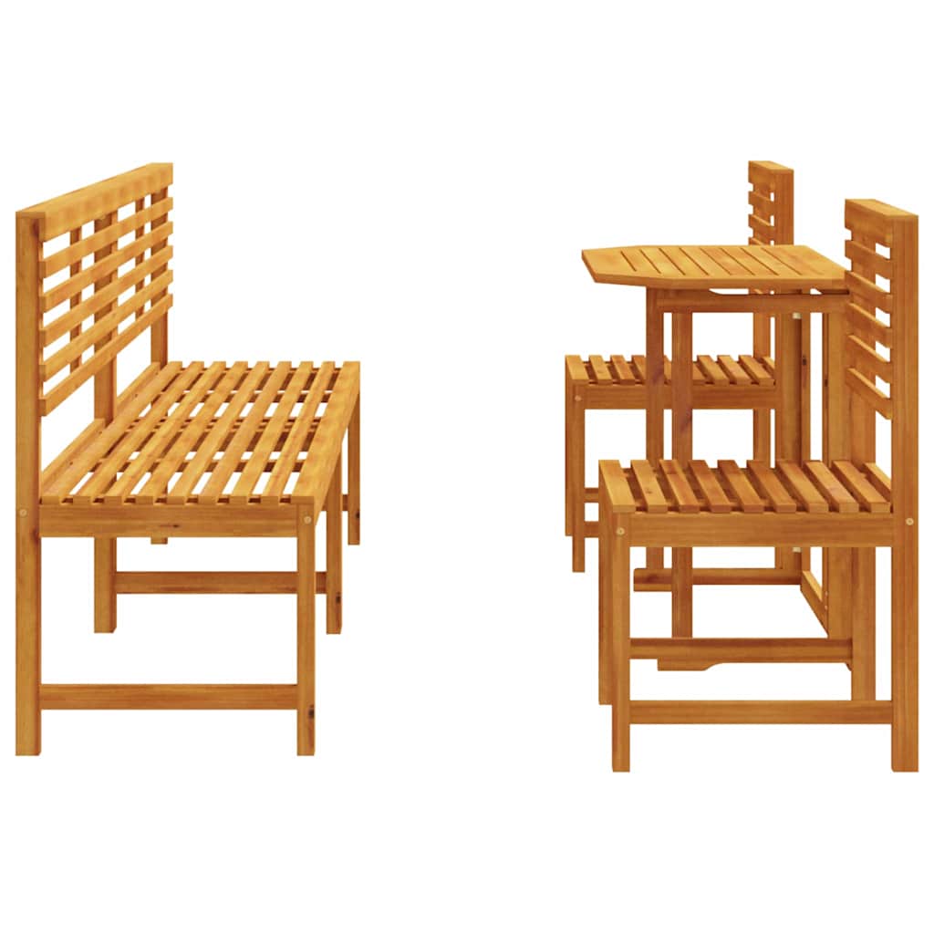 Set Bistro da Giardino 5 pcs Marrone legno massello di acacia
