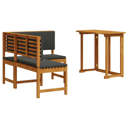 Set Panchina da Giardino 2 pcs Marrone legno massello di acacia