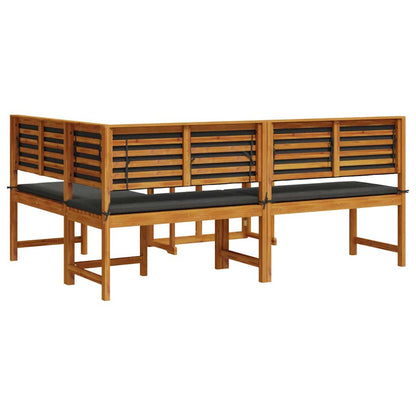 Set Panchina da Giardino 3 pcs Marrone legno massello di acacia