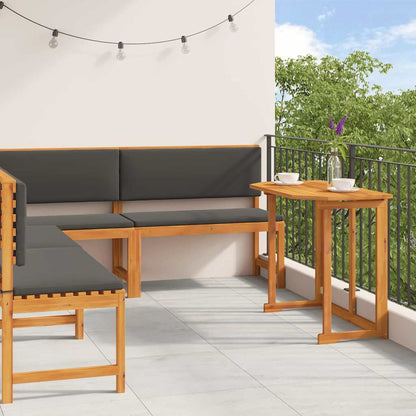 Set Panchina da Giardino 4 pcs Marrone legno massello di acacia