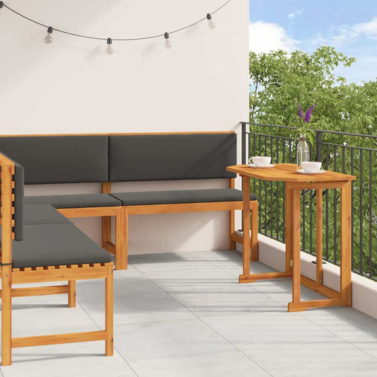 Set Panchina da Giardino 4 pcs Marrone legno massello di acacia