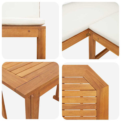 Set Bistro da Giardino 3 pcs Marrone legno massello di acacia