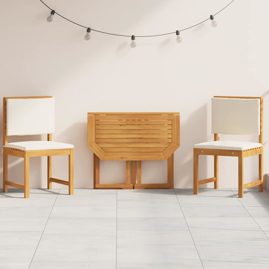 Set Bistro da Giardino 3 pcs Marrone legno massello di acacia