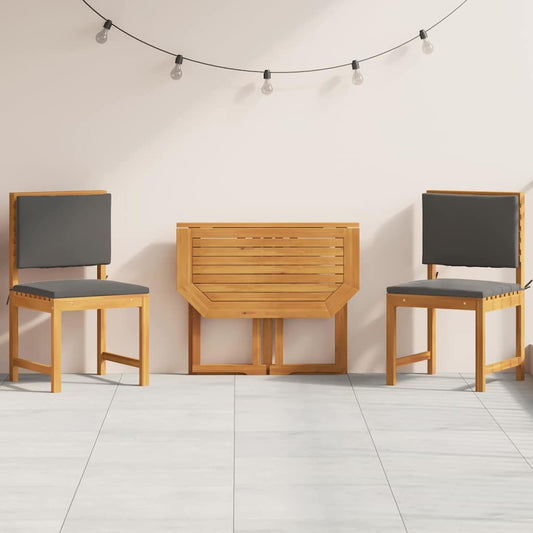 Set Bistro da Giardino 3 pcs Marrone legno massello di acacia