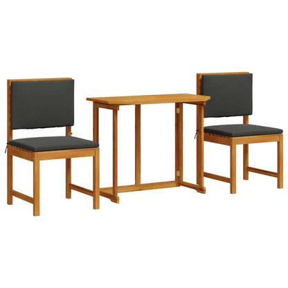 Set Bistro da Giardino 3 pcs Marrone legno massello di acacia