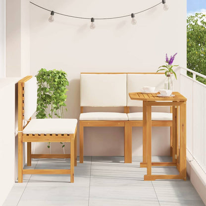 Set Bistro da Giardino 3 pcs Marrone legno massello di acacia