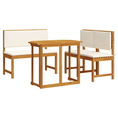 Set Bistro da Giardino 3 pcs Marrone legno massello di acacia
