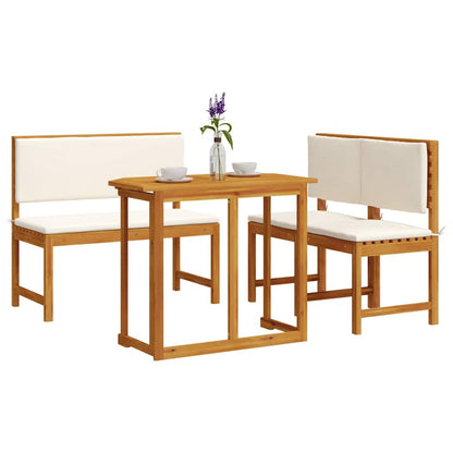 Set Bistro da Giardino 3 pcs Marrone legno massello di acacia