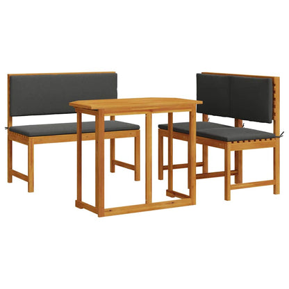 Set Bistro da Giardino 3 pcs Marrone legno massello di acacia