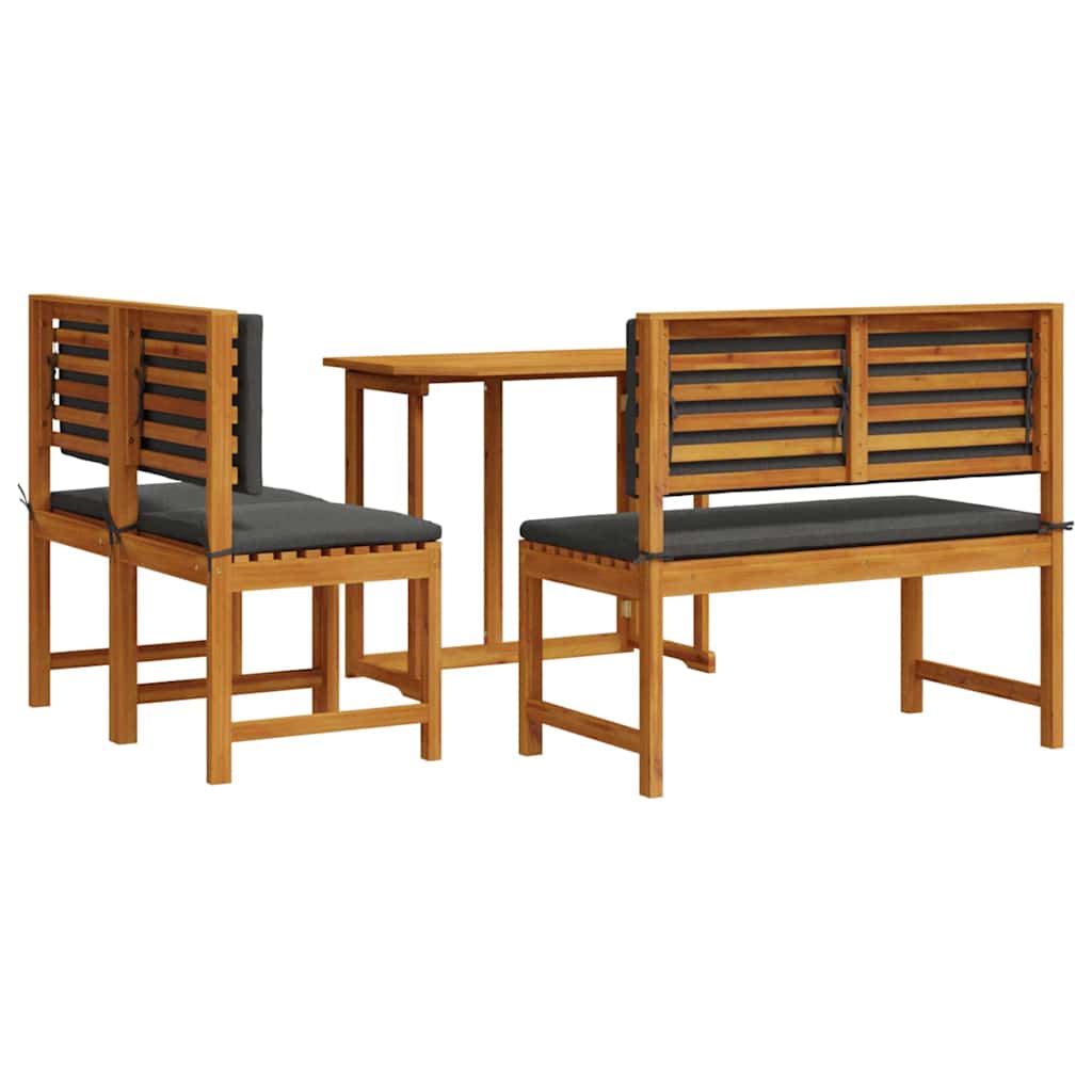 Set Bistro da Giardino 3 pcs Marrone legno massello di acacia